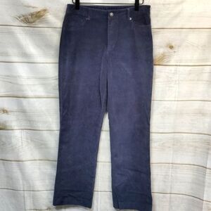 Rafaella Steel Blue Corduroy Pants, Straight Leg, Size 8